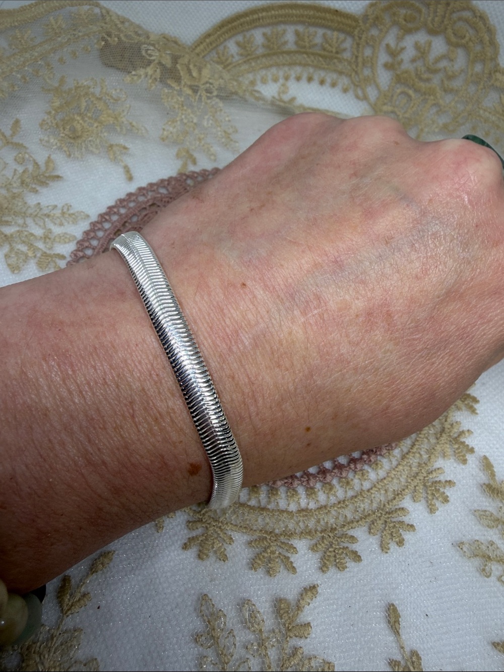 925 Sterling Silver 8mm Snake Chain Bracelet Fluid Polished Lobster Clasp